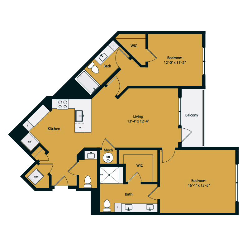 Floor plan layout diagram for B2-2